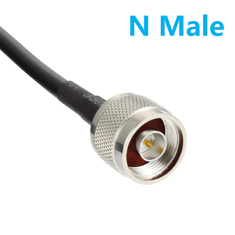 3 ft Low-Loss Coaxial Extension Cable (50 Ohm) N Male to N Male Connector, GEMEK Pure Copper Coax Cables for 3G/4G/5G/LTE/ADS-B/Ham/GPS/WiFi/RF Radio to Antenna or Surge Arrester Use (Not for TV) 3 ft