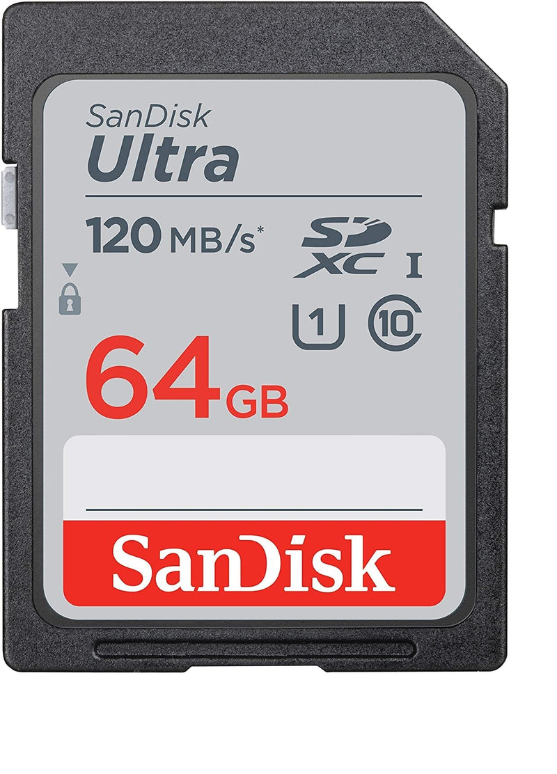 SanDisk 64GB SDXC SD Ultra Memory Card Works with Canon Powershot SX720 HS, SX730 HS, SX740 HS Camera UHS-I (SDSDUN4-064G-GN6IN) Bundle with (1) Everything But Stromboli Combo Card Reader