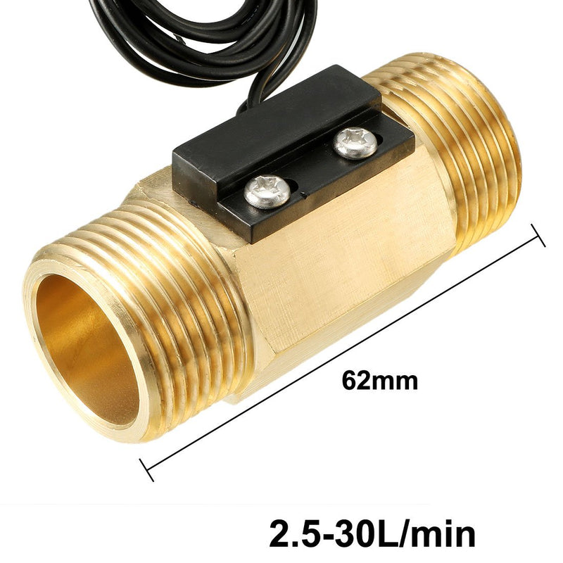 uxcell G3/4 Hall Effect Liquid Water Flow Sensor Switch Flow Meter Counter Meter 2.5-30L/min SEN-CL43W6