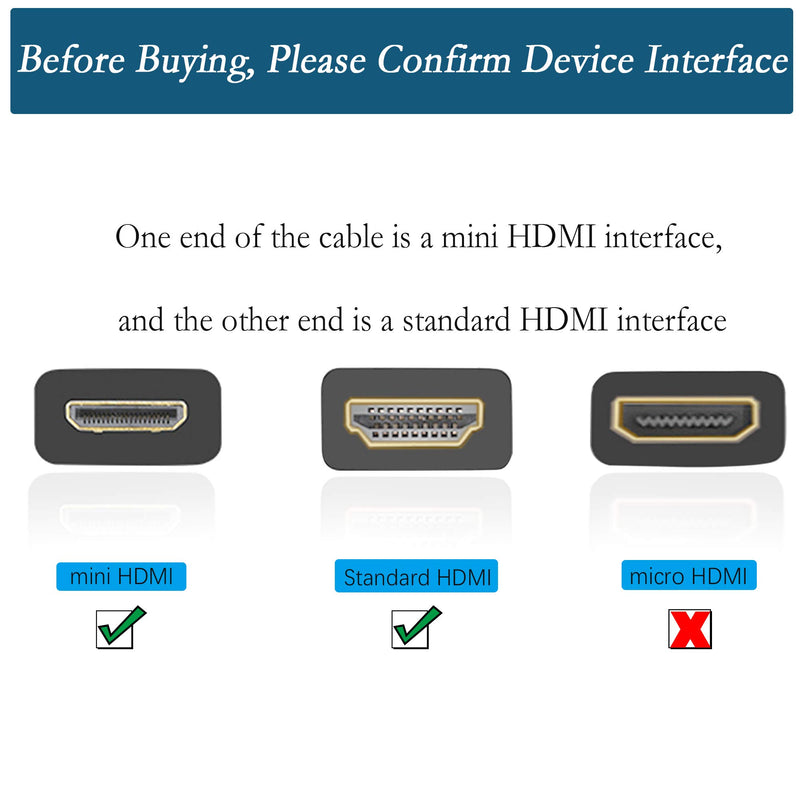 15CM Mini HDMI to HDMI Short Cable, 270 Degree Upward Angle High Speed Mini HDMI Male to HDMI 2.0 Male Adapter Support 4k@60HZ YOUCHENG, for Raspberry Pi, Tablet, Camera Etc(Up)