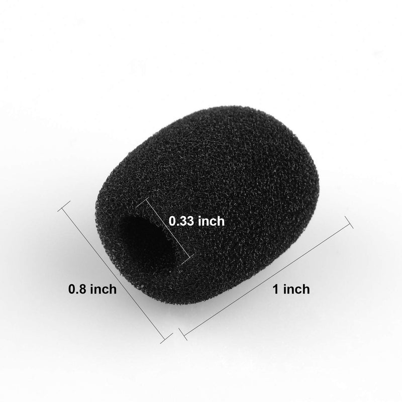 Mini Microphone Headset 10 Pack ChromLives Lapel Headset Microphone Windscreens Foam Covers Microphone Covers Mini Size Color Black
