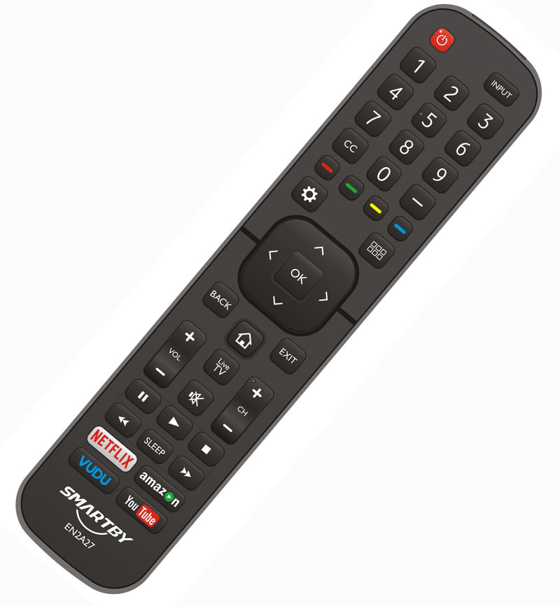 Smartby Remote Control EN2A27 for Hisense 55H6B 50H7GB 50CU6000 50H5C 50H6C 50H7C 50H7GB1 50H8C 55H5C 55H6B 55H7B 55H7C 55H8C 55H9B2 65CU6200 65H10B 40H5C 43H5C 43H7C