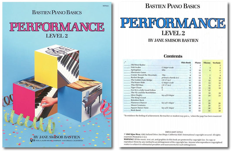 Bastien Piano Basics Level 2 Learning Set By Bastien - Lesson, Theory, Performance, Technique & Artistry Books & Juliet Music Piano Keys 88/61/54/49 Full Set Removable Sticker