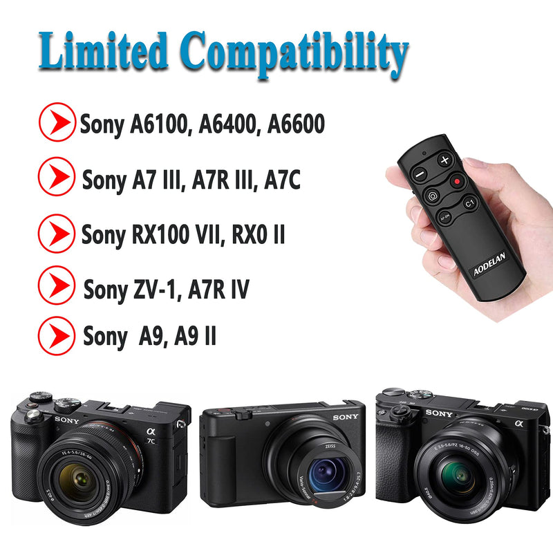 AODELAN for Sony Remote Shutter Release ZV-1, A7 III, A6400,RX100 VII,A7C,A7SIII,A6600,A7R,A7R III,A6100,A7 III Wireless Remote, Replace Sony RMT-P1BT Remote Commander