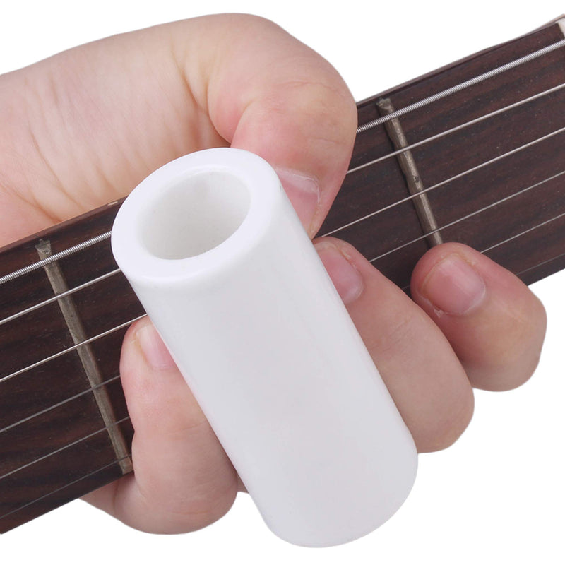 Yibuy 30x20x70mm Ceramic Guitar String Slide Tube White