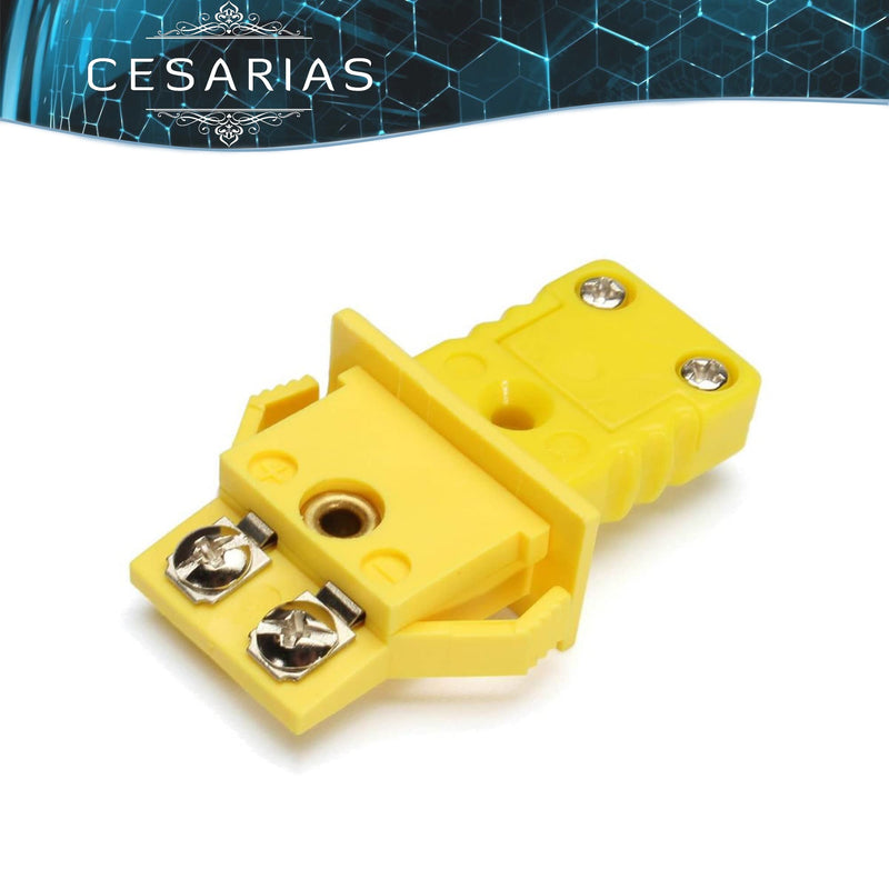 CESARIAS K-Type Panel Mount Thermocouple Mini Plug Connector, Male and Female, Yellow… Pack of 1