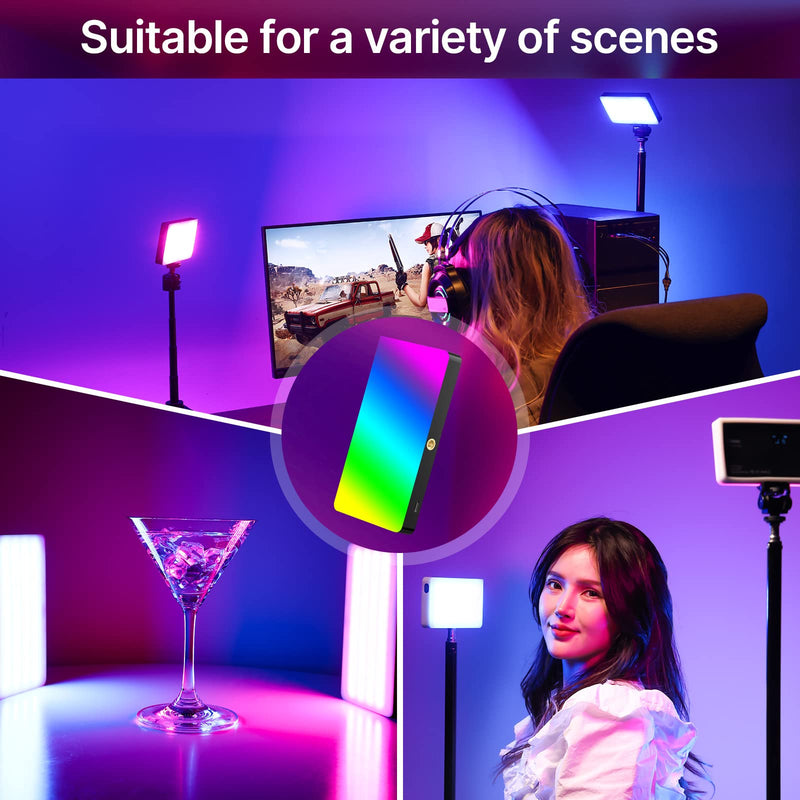ULANZI PL-01 RGB Video Light, Portable RGB Camera Light with 4000mAh Battery, 360° Color 20 Light Effects, CRI≥95 2500-9000K LED Panel DSLR Photography Lighting for YouTube, Video Conference, Vlogging 7" Video Light