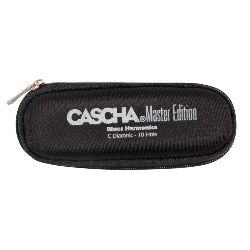 CASCHA HH 2058 Master Edition Blues Harmonica High-Quality Harmonica in C Major with Soft Case and Cleaning Cloth Set with text book Black