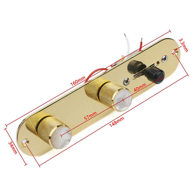 Swhc Guitar Gold 3 Way Control Plate Wired Loaded Switch Wiring Harness Knobs for Fender Telecaster Electric Guitar
