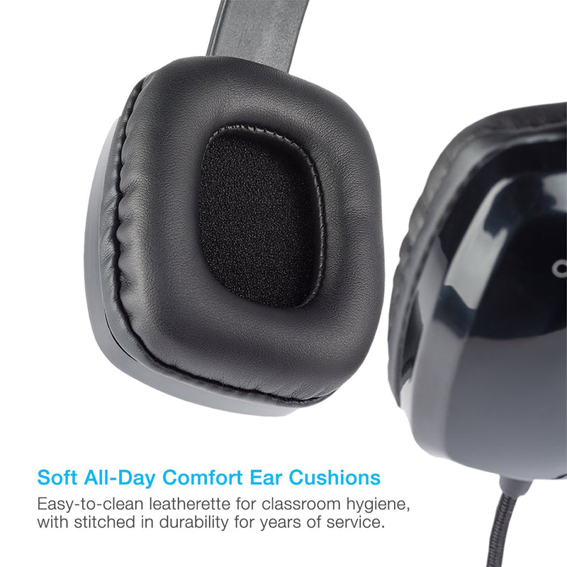 Cyber Acoustics USB Stereo Headphones for PCs and Other USB Devices in The Office, Classroom or Home (ACM-6005) 1 Unit