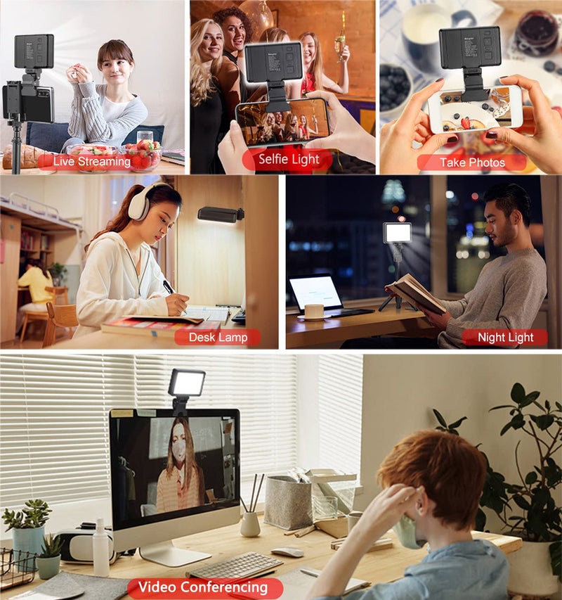 King Ma Selfie Light for Video Conferencing Lighting, LED Video Clip Light Portable Phone Ring Light Streaming Filming Light for YouTube, Zoom Meetings, TikTok Live Streaming, Makeup