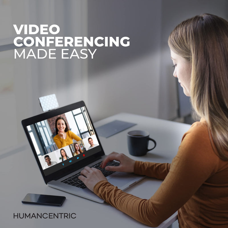 [AUSTRALIA] - HumanCentric Video Conference Lighting Kit, Camera Light for Zoom Meetings, Streaming Video Face Light, Easy Setup for Remote Work, Computer Monitor or Laptop Light for Video Conferencing 