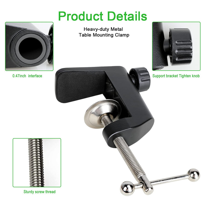 Table Mount Clamp for Mic - Boom Arm Clamp for Microphone Arm Stand with Adjustable Screw, the Maximum Gap is 55mm/2.16in by YOUSHARES