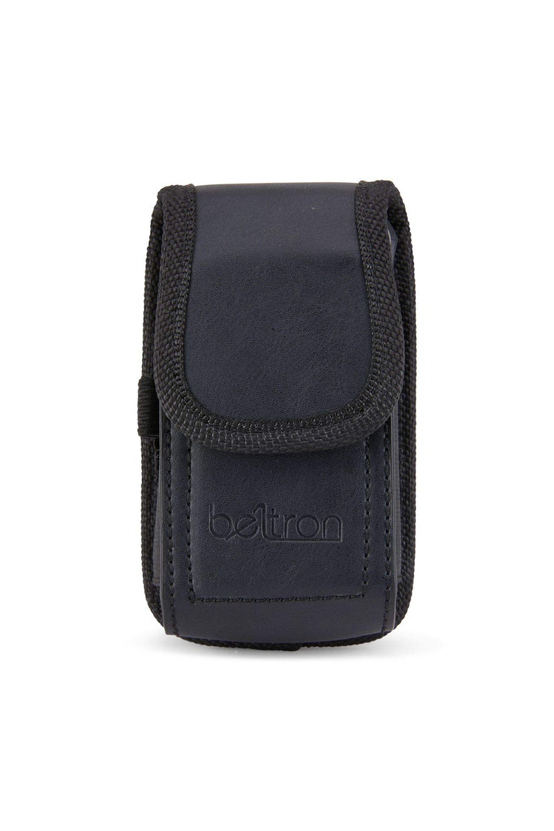 BELTRON Vertical Leather Pouch for DuraXE Epic E4830, DuraXV Extreme E4810, DuraXE E4710, DuraXV LTE E4610, Sonim XP3 Features: Heavy Duty Belt Loop, Metal Belt Clip & Dual Magnet Closure