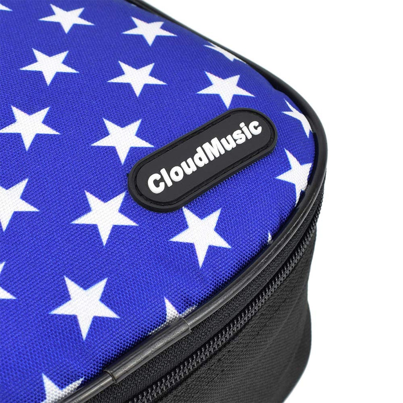 CLOUDMUSIC Ukulele Case American Flag Pattern With Red White Blue Stars For Soprano