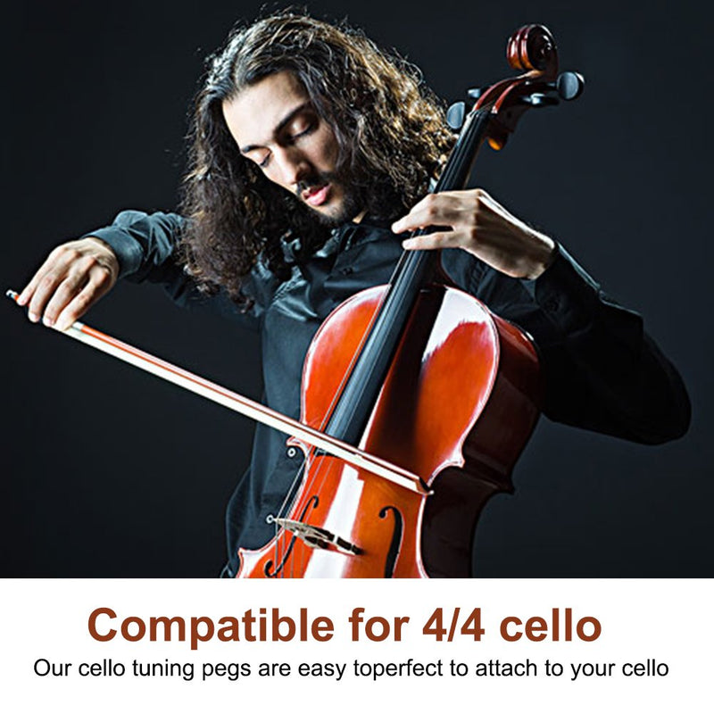 Cello Tuning Peg, 4pcs Durable Ebony Wood Cello Peg 4/4 Cello Musical Instruments Accessories
