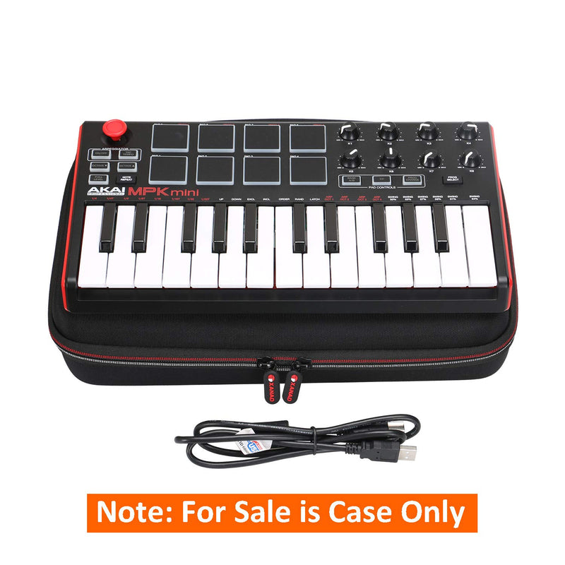 XANAD Hard Protective Case for Akai Professional MPK Mini MKII & MK3 & MPK Mini Play | 25-Key Ultra-Portable USB MIDI Drum Pad & Keyboard Controller