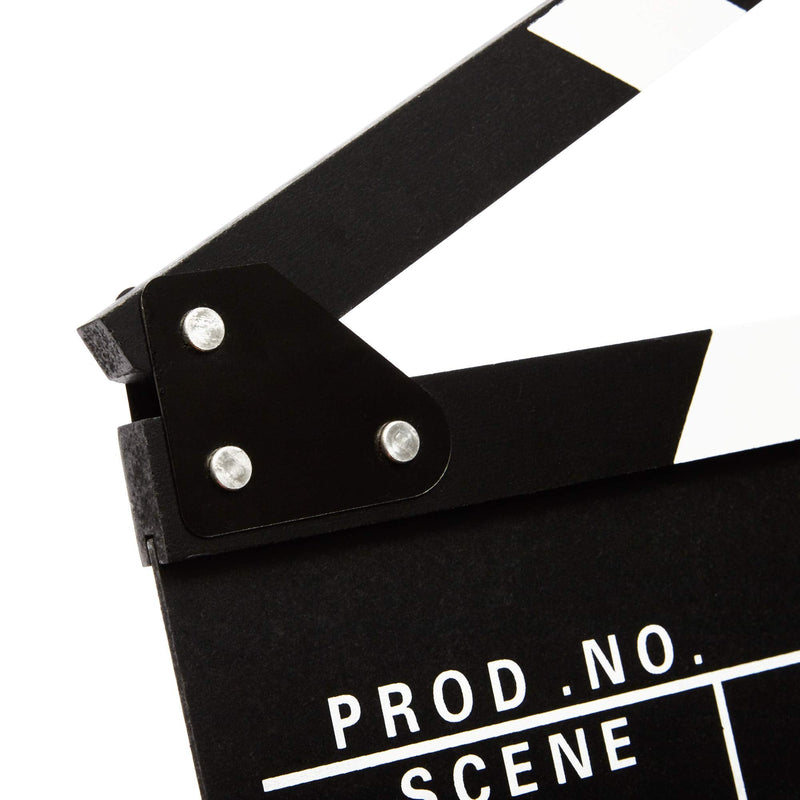 Clapper Board Prop for Film, Movie Director Slate (Black Clapboard, 1 Pack)