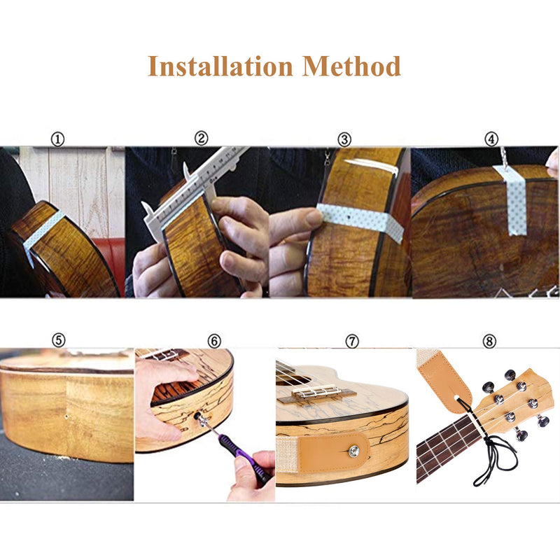 Dulphee Ukulele Strap with 1 Pick & 1 Button, Cotton Linen Adjustable Uke Shoulder Strap for Soprano Concert Tenor Baritone Ukulele, Banjo and Mandolin (Beige) Beige