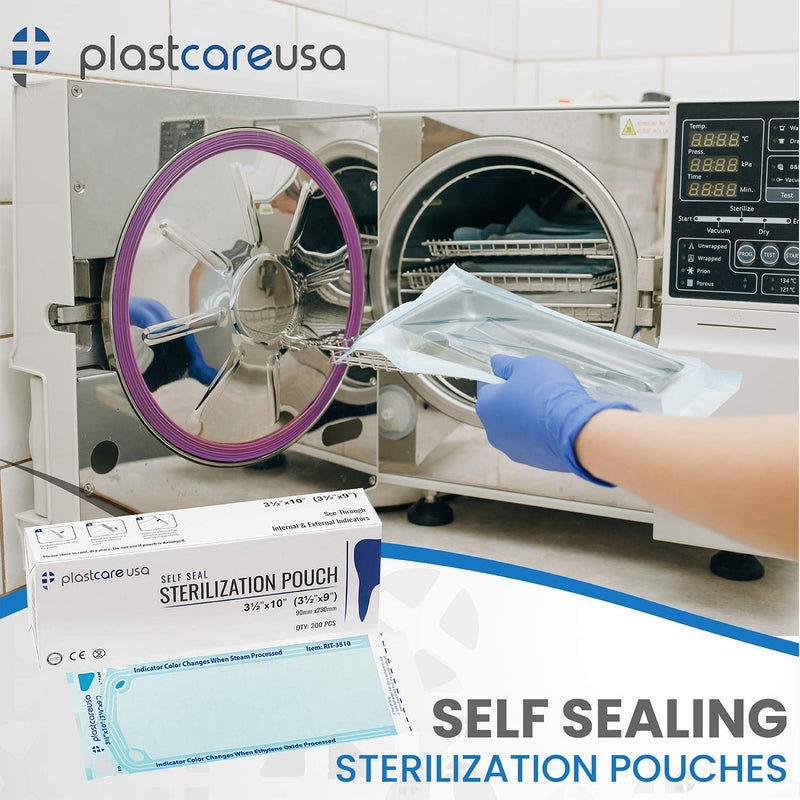 Self Seal Sterilization Pouch 3.5" x 10", 200 per Box