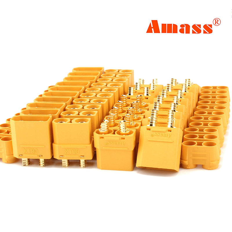Amass 10 Pair XT90 XT-90 Male Female Bullet Connectors Power Plugs for RC Lipo Battery Motor … …