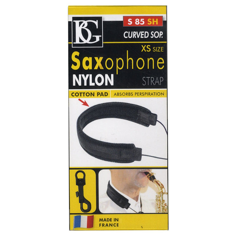 BG S85SH Curved Soprano Saxophone Nylon Strap, Size XS