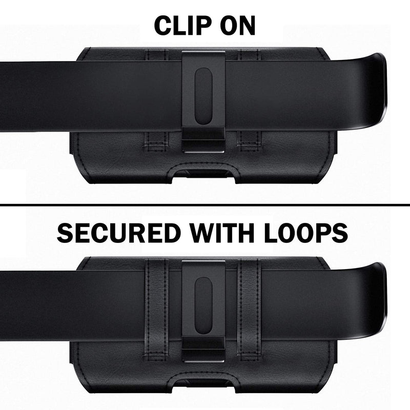 [AUSTRALIA] - De-Bin Belt Holster Case Designed for Samsung Galaxy S20 Fe, S10+, S8+, S9+, A20 A30 A50 A51 Belt Case Cell Phone Holster with Belt Clip Loops Phone Pouch Cover Fits Galaxy with Slim Case on- Black 