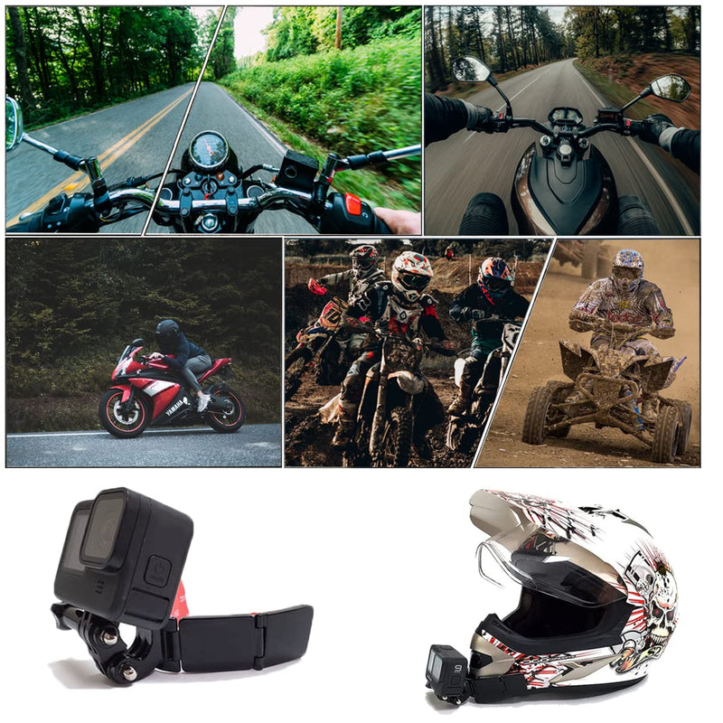 WLPREOE Motorcycle Helmet Chin Mount Kit for GoPro Hero 10, 9, 8, 7, 6, 5, 4, Session, 3+, 3, 2, 1, Hero (2018), DJI Osmo Action, AKASO, SJCAM, Xiaomi Yi Action Cameras
