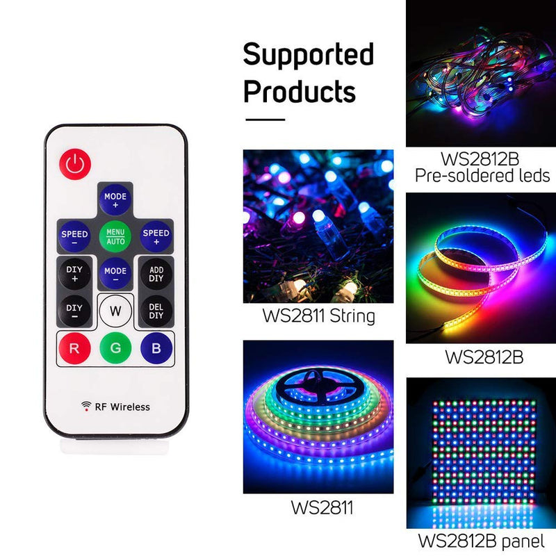 [AUSTRALIA] - YingChuang WS2811 and WS2812B DC5-12V 14keys Wireless RF Led RGB Controller 300 Kinds of Changes Digital Color LED Light Pixel Strip modules 