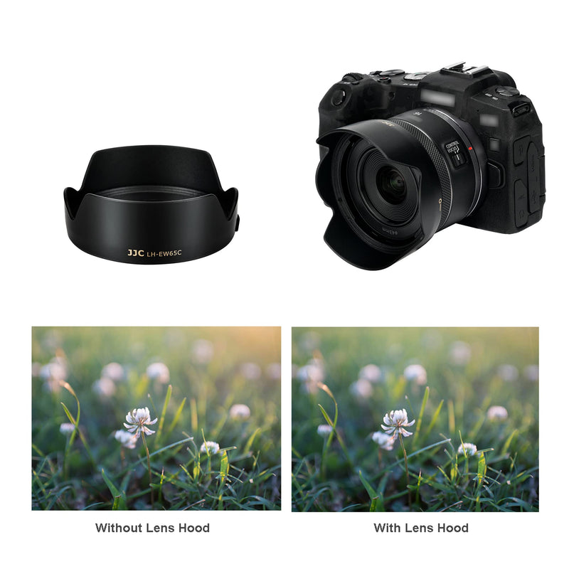 Reversible Tulip Flower Lens Hood Shade Fit for Canon RF 16mm f/2.8 STM Lens Replaces Canon EW-65C on Canon EOS R6 R5 R3 RP R Camera, Allow to Attach 43mm Filter and Snap-on Lens Cap
