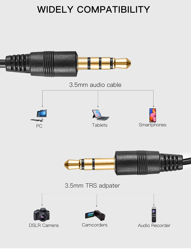 [AUSTRALIA] - Clip On Microphone, WindBox 19 Feet Single Head Omnidirectional Lavalier Lapel Shirt Microphone for Video Recording, Cell Phone Mic for iPhone Android Smartphone, Camera, YouTube, Interview, Studio 