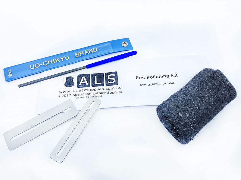 ALS Guitar Fret End Dressing File & Polishing Kit - Includes Instructions - File by Uo-Chikyu Hiroshima Japan - Polishing Kit by Australian Luthier Supplies