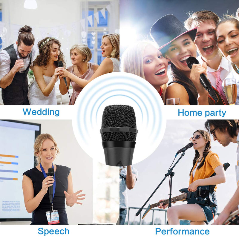 Wired Karaoke Micrphones,Handheld Dynamic Vocal Microphone,Unidirectional Mic for Singing with On/OFF Switch and 10ft Detachable XLR Cable for Voice Amplifier,PA System, Singing Machine, Church(Gray) Gray