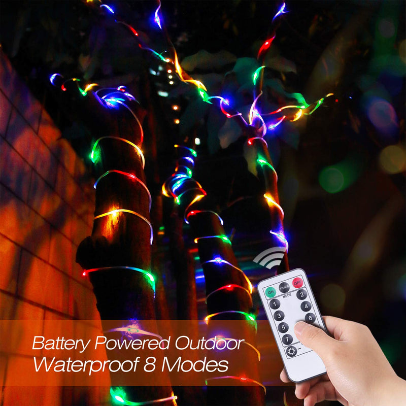 [AUSTRALIA] - zerproc LED String Lights, 100 LED Rope Lights, Battery Operated 33ft 8 Mode Fairy Lights with IR Remote Timer for Easter, Garden, Patio and Indoor Decor, Multi-Color Multicolor 