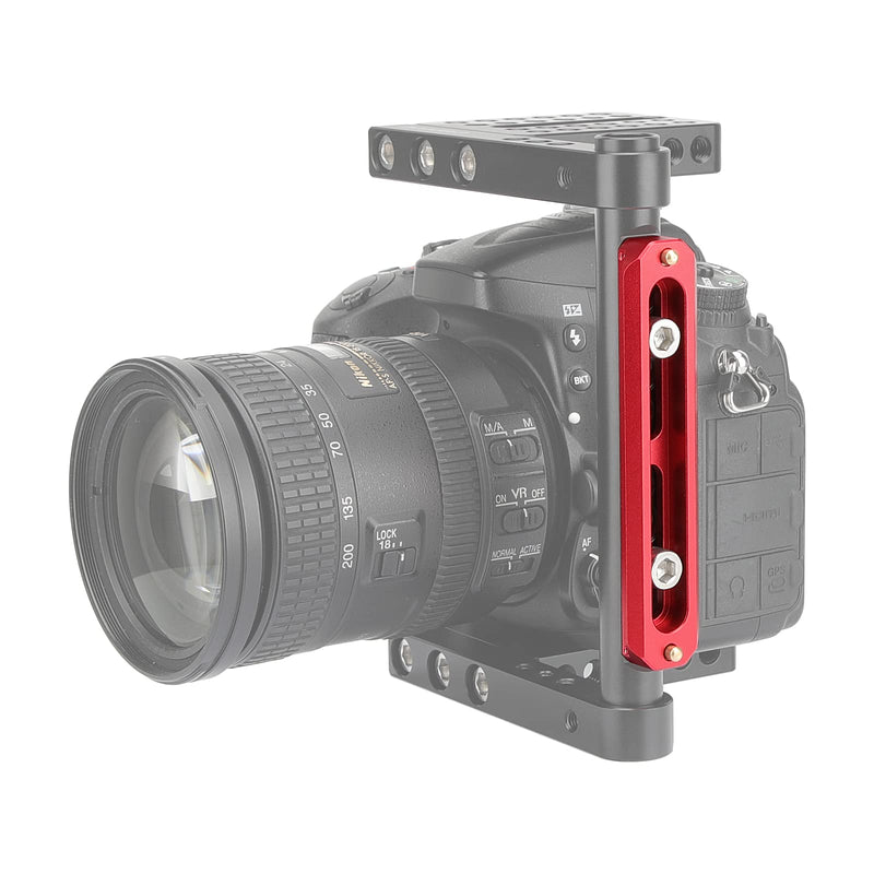 CAMVATE Standard Safety Rail Quick Release Bar with Anti-Fall Spring Pins for DSLR Camera Cage Rig(100mm,Red) - 2988 100 mm