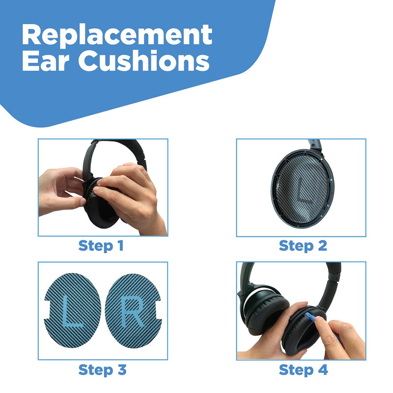 [AUSTRALIA] - Premium Headphones Replacement Ear Pads for Bose QC25 Quiet Comfort, QC 15, SoundTrue, SoundLink AE2 - Bose Headphones Replacement Parts - Blue/Black 