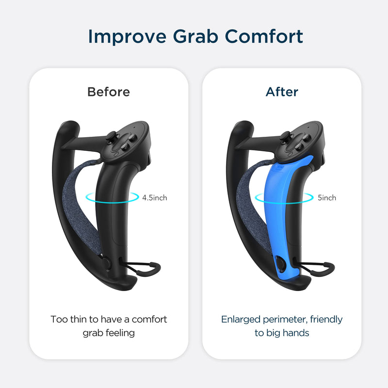 KIWI design Controller Grips Cover for Valve Index Accessories Controller Handle Cover (Blue, 1 Pair) Blue