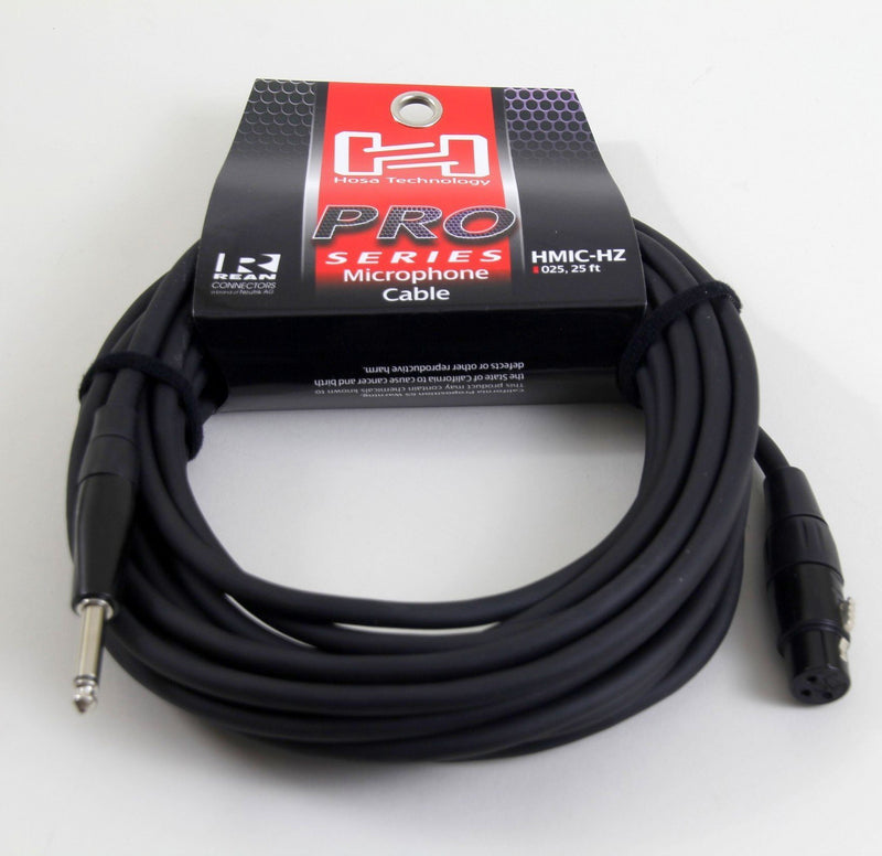 [AUSTRALIA] - Hosa HMIC-025HZ Pro Microphone Cable, REAN XLR3F to 1/4 in TS, 25 ft 25 Foot 