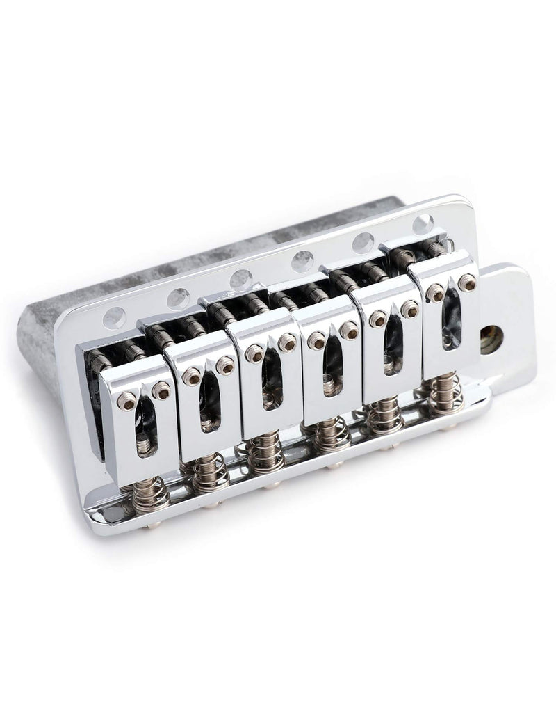 Metallor 6 String Electric Guitar Tremolo Bridge Zinc Saddles for Fender Strat Squier Style Guitar with Whammy Bar Chrome.