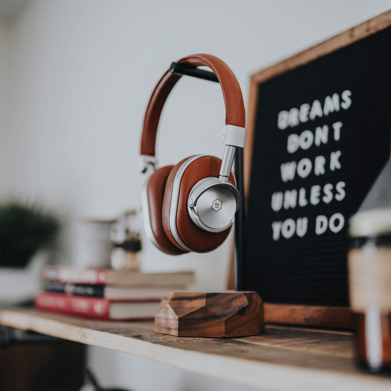 Oakywood Geometric Solid Wood Headphone Stand {Walnut} Walnut