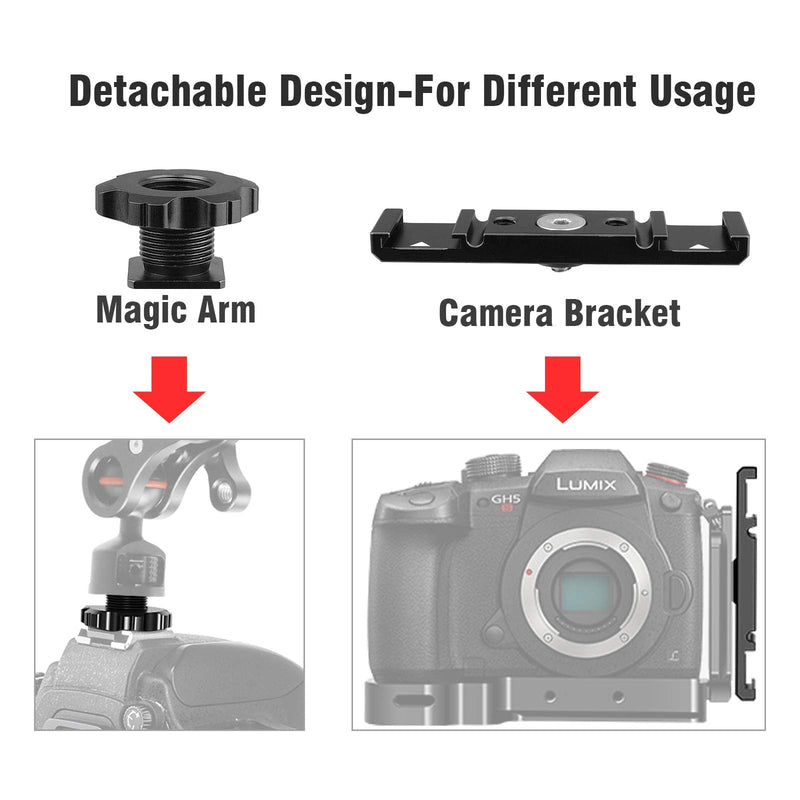 Dual Cold Shoe Mount Bracket,Chromlives Dual Hot Shoe Extension Bar,Cold Shoe Mount Plate Adapter,Aluminum Dual Shoe Extension Bracket with Cable Slot Bayonet for Microphone,Led Video Light,Monitors Dual Cold Shoe