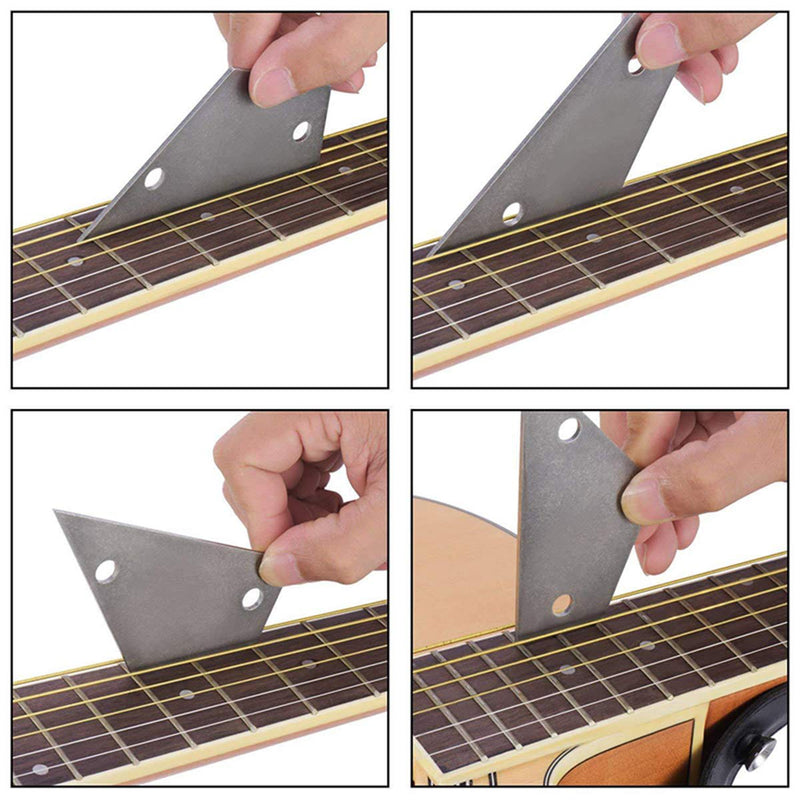 Facmogu 6PCS Guitar Fingerboard Luthier Tool Kit Including Fret Hammer, Guitar Fret Crowning File, Fret Rocker, 2 Fingerboard Protectors, Grinding Stone 6PCS(Maintenance Tools)