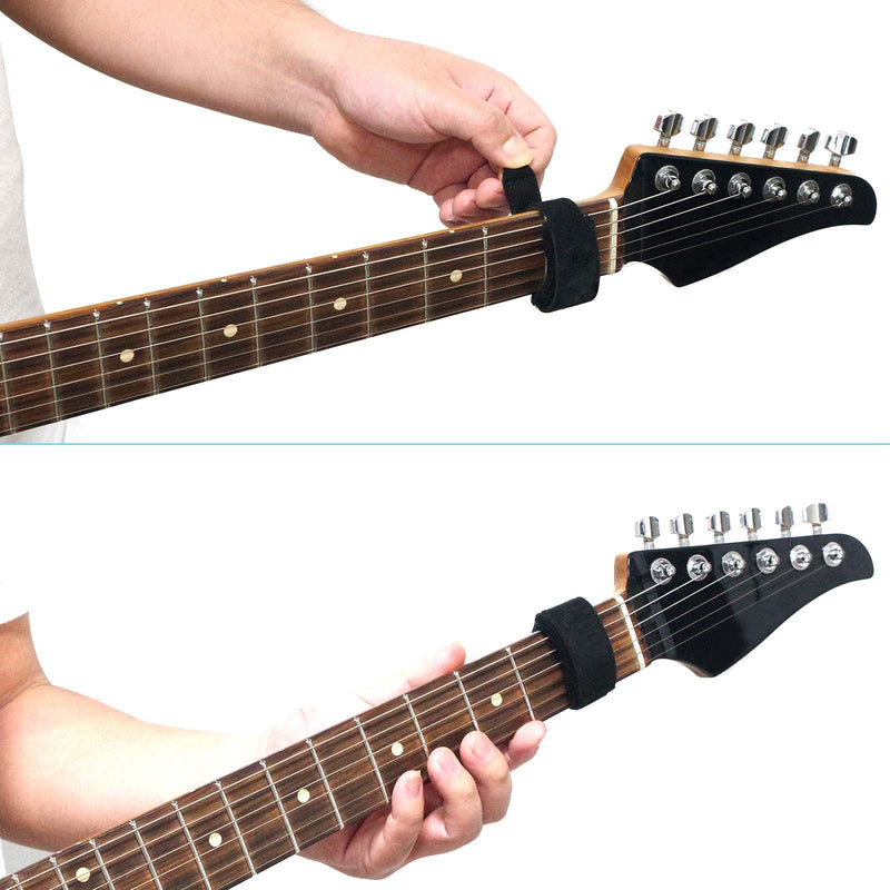 Rockhouse String Muter, Universal Guitar Fret Dampener, String Wraps for 4-string, 6-string instruments Black 2-pack(Small, Medium)