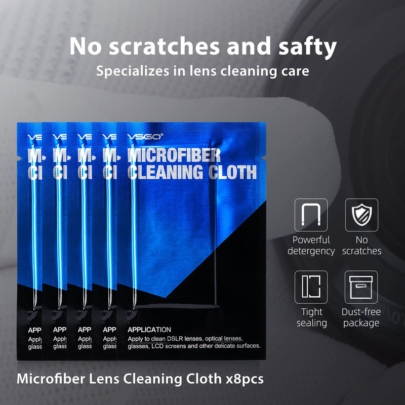 [AUSTRALIA] - VSGO VS-A8E Camera Cleaning Kit Portable Bottle Tumbler Air Blower Lens Cleaning Pen Lens Microfiber Cleaning Cloth Compatible for Canon, Nikon, Pentax, Sony, Samsung, Fuji Optical Lens DSLR Camera 