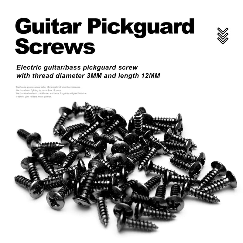 [AUSTRALIA] - MAXCHEER 100Pack Guitar & Bass Pickguard Screws for Strat & Tele (Black 100 Pack) Black 100 Pack 