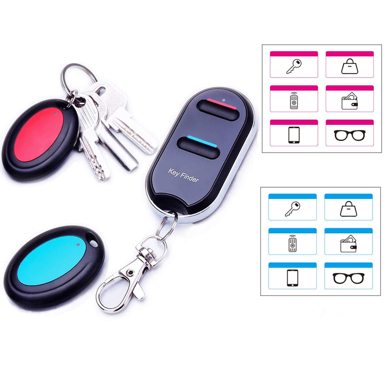 Vodeson KeyTag Key Finder Remote Control Finder, Easy to Use Suitable for The Elderly Key Locator Device,Whistle Phone Keychain Finder,Item Tracker,1 RF Transmitter 2 Receivers