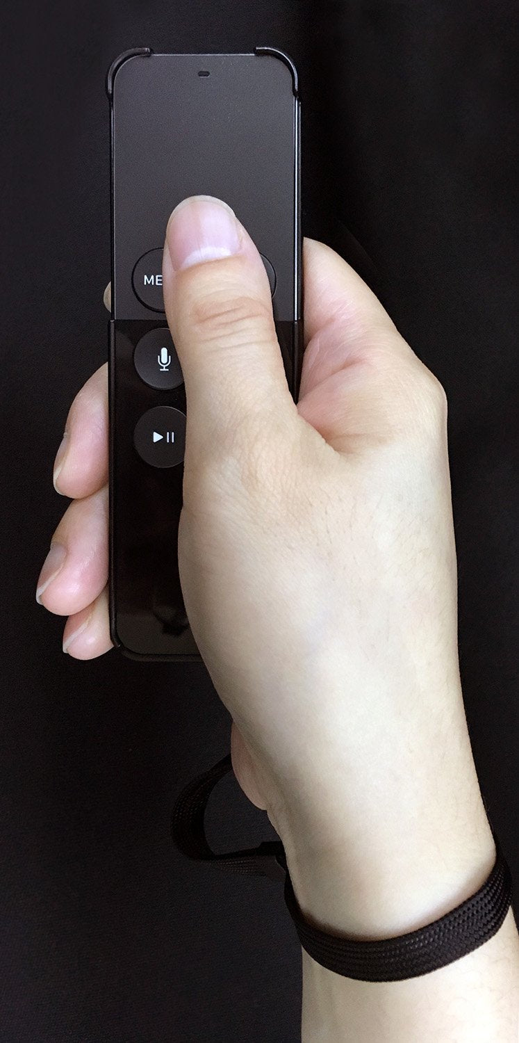 Black NeoFit Case - A Protective Case with Wrist Strap for The V4 Apple TV Remote (NOT The Latest V5)