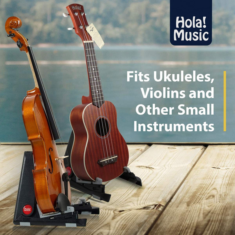 Portable Folding Ukulele Stand by Hola! Music - Black ABS - Black