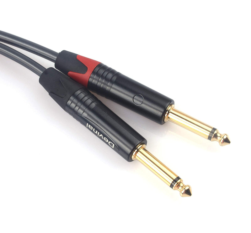 Devinal 1/4 to RCA Cable, Dual RCA to Dual 1/4 TS Interconnect Cable, Double 6.35mm Mono to 2 RCA/Phono Stereo Patch Cable Cord Adapter 5 Foot 1.5m 5 FT