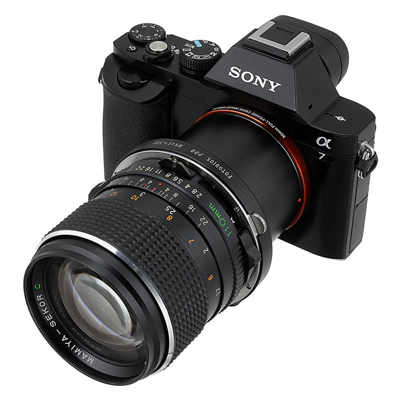 Fotodiox Pro Lens Mount Adapter, Mamiya 645 Mount Lens - Sony NEX Camera Camcorder Adapter, fits Sony NEX-3, NEX-5, NEX-5N, NEX-7, NEX-7N, NEX-C3, NEX-F3, Sony Camcorder NEX-VG10, VG20, FS-100, FS-700 Mamiya 645 MF